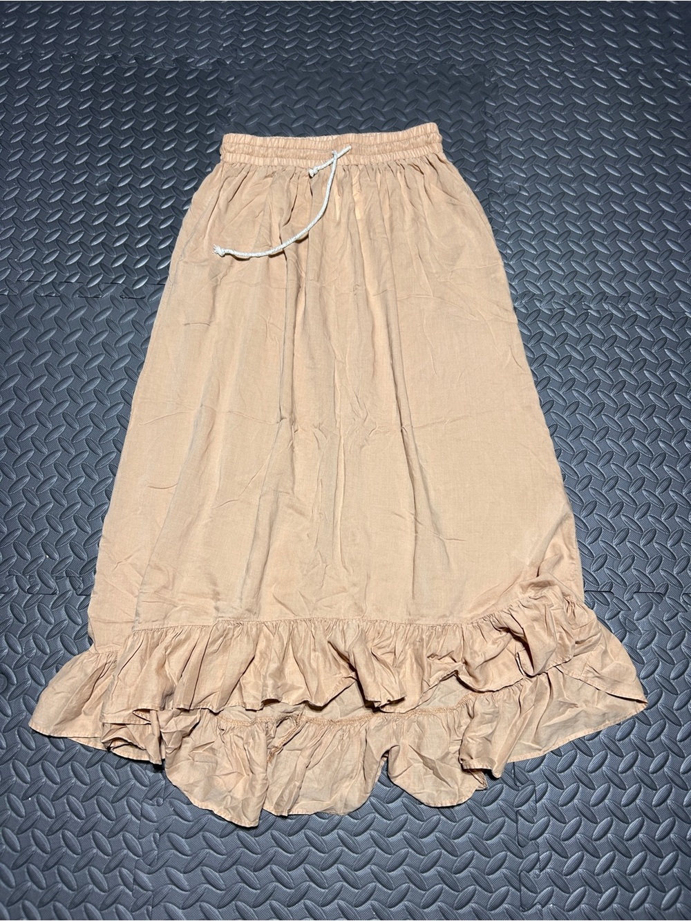 Zara Beige Ruffled Maxi Skirt
